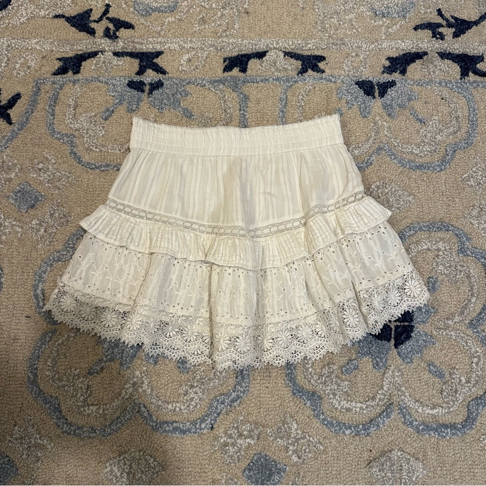 LoveShackFancy Tanisha Mini Skirt in White